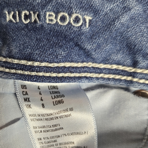 American Eagle Outfitters Blue Women's Super Stretch Kick Boot Jeans Size 4 - Picture 5 of 6